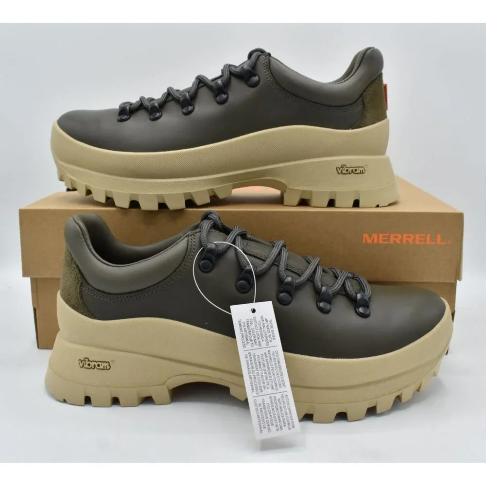 Merrell Womens Size 10 Bristol‎ Olive Green Leather Low Hiking Shoes